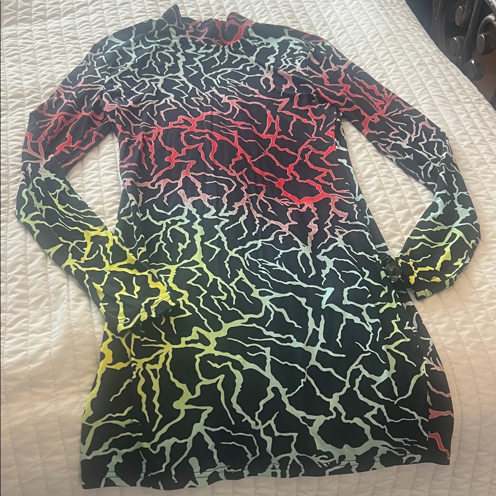Killstar Red and Green Long Sleeve Dress Snatched fit to the knee!